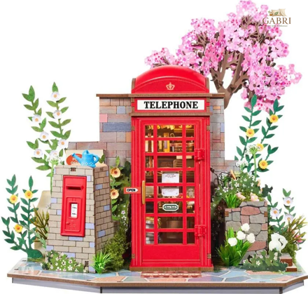 ROBOTIME Rolife DIY Svítící 3D dřevěné puzzle Telefonní budka 116 dílků