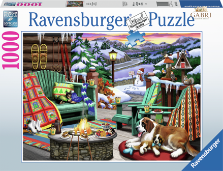 RAVENSBURGER Puzzle Celý den v horách 1000 dílků