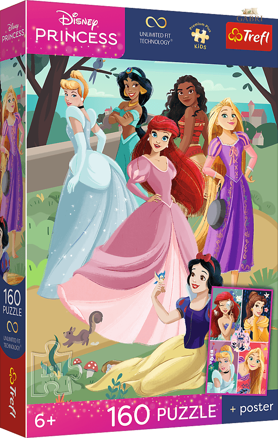 TREFL Puzzle Premium Plus Kids Disney princezny: Okouzlující večírek 160 dílků