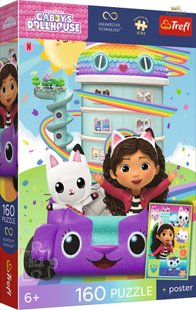 TREFL Puzzle Premium Plus Kids Gábinin kouzelný domek: Roztomilá Gábi 160 dílků