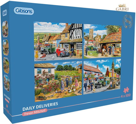 GIBSONS Puzzle Denní dodávky 4x500 dílků