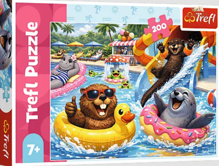 TREFL Puzzle Bobři v bazénu 200 dílků