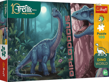 TREFL Puzzle Dino World: Diplodocus 100 dílků