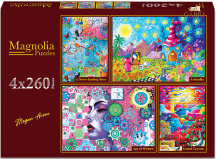 MAGNOLIA Puzzle Nekonečný příběh, Umělecký svět, Síla žen a Grand Canyon 4x260 dílků