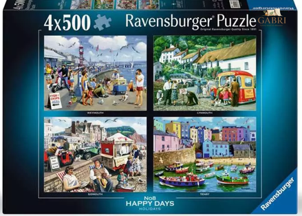 RAVENSBURGER Puzzle Happy Days č.8: Dovolená 4x500 dílků