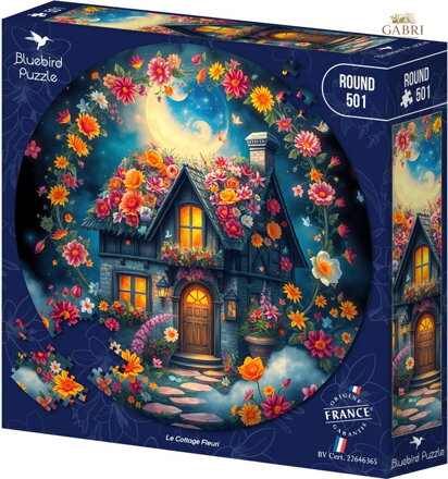 BLUEBIRD Kulaté puzzle Květinová chaloupka 501 dílků