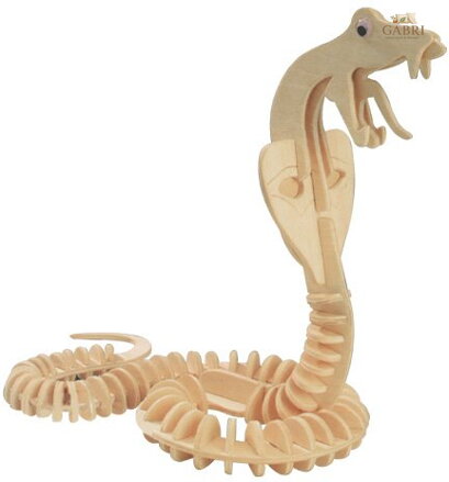 WOODEN TOY , WCK 3D puzzle Had - kobra
