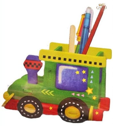 ARTLOVER 3D puzzle Stojánek na tužky Mašinka s barvičkami