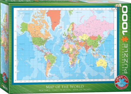 EUROGRAPHICS Puzzle Mapa světa 1000 dílků