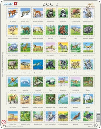 LARSEN Puzzle Zvířata světa (ZOO 3) 49 dílků