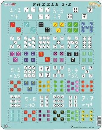 LARSEN Puzzle Násobení s kostkami 24 dílků