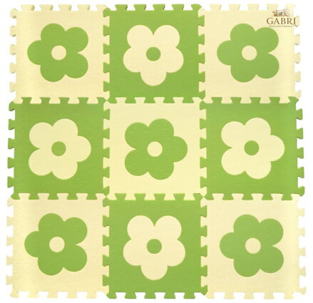Pěnové BABY puzzle Zelené kytičky B (29,5x29,5)