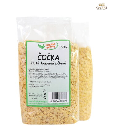 Čočka žlutá půlená 500g ZP 167