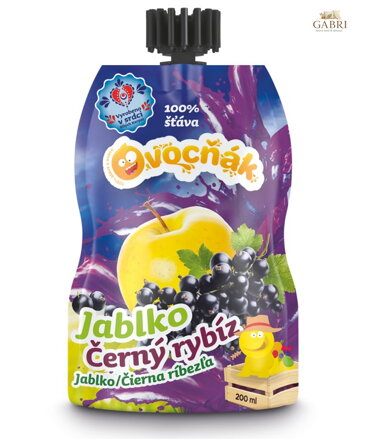Mošt jablko černý rybíz 200ml Ovocňák 1165