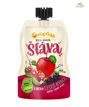 Mošt jablko lesní ovoce 200ml Ovocňák 1168