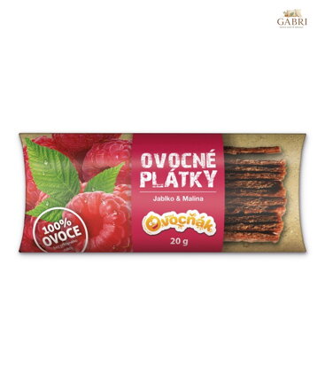 Ovocné plátky jablko malina 20g Ovocňák bez lepku 1177