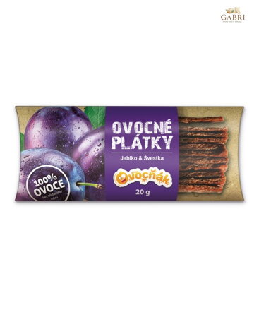 Ovocné plátky jablko švestka 20g Ovocňák bez lepku 1179