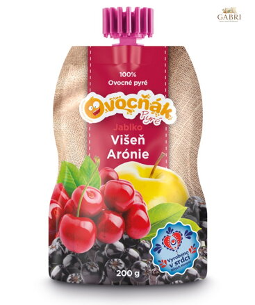Pyré jablko višeň aronie 200g Ovocňák bez lepku 1181