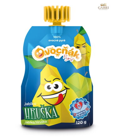Pyré jablko hruška 120g Ovocňák bez lepku 1183