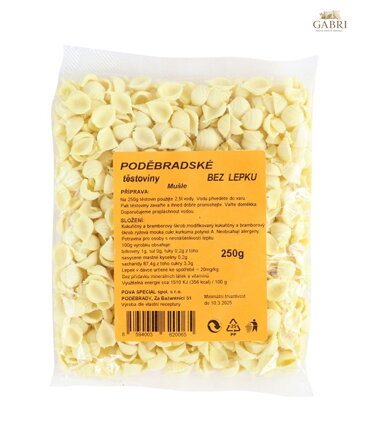 Bezlepkové těstoviny mušle 250g POVA bez lepku 2185