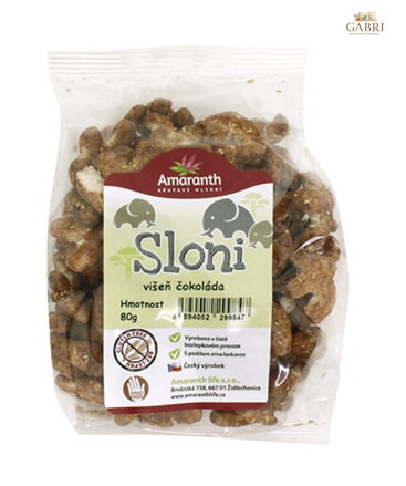 Sloni višeň-čokoláda 80g Amaranth bez lepku 186