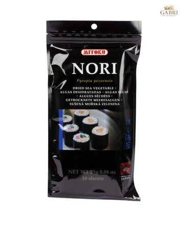 Mořské řasy Nori plátky 25g 10 listů Mitoku 4848