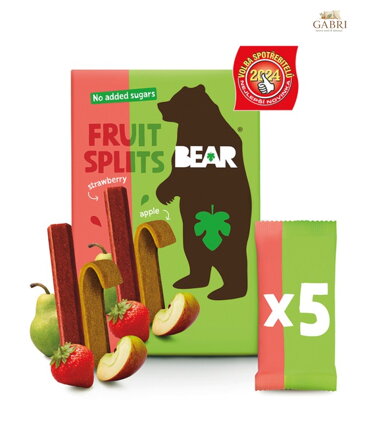 Bear splits jahoda a jablko 5x20g bez lepku 5377