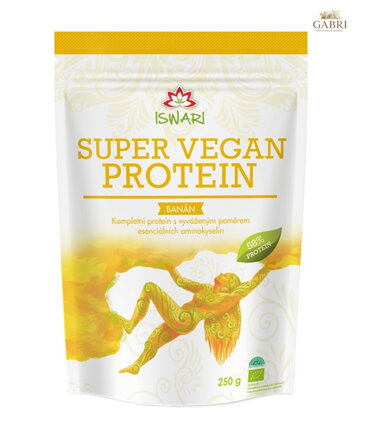 Protein Super vegan banán BIO 250g Iswari bez lepku 5464