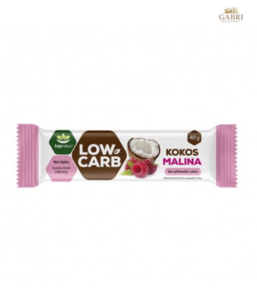 LOW CARB tyčinka kokos malina 40g Topnatur bez lepku 1428