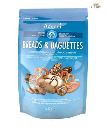 Směs na BREADS A BAGUETTES 750g Adveni bez lepku 5894