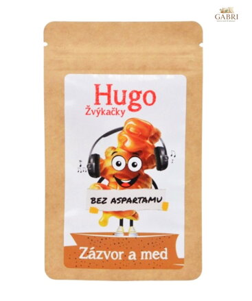 Žvýkačky ZÁZVOR A MED bez aspartamu 9g Hugo 6123