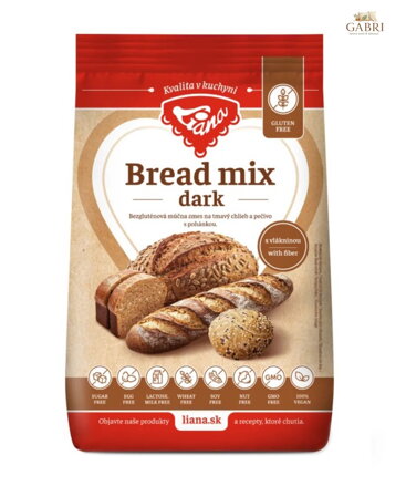 Bread mix dark na chléb a pečivo1kg Liana bez lepku 6208