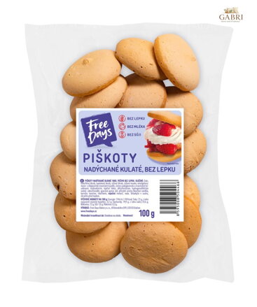 Piškoty nadýchané kulaté 100g Free days bez lepku 6281
