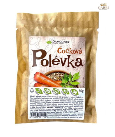 Polévka čočková 50g Damodara bez lepku 6329
