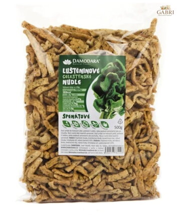 Celestýnské nudle špenátové 500g Damodara bez lepku 6301