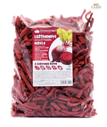 Celestýnské nudle s červenou řepou 500g Damodara bez lepku 6300