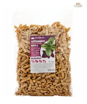 Celestýnské nudle bazalkové 500g Damodara bez lepku 6297
