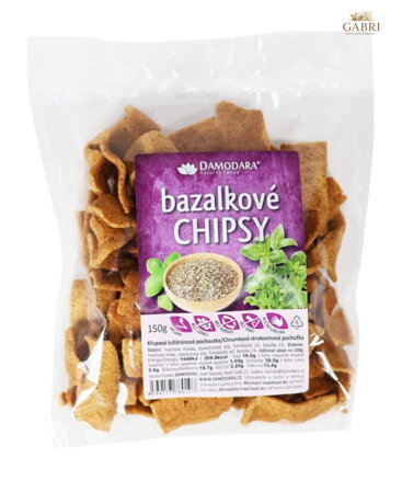 Chipsy bazalkové 150g Damodara bez lepku 6310