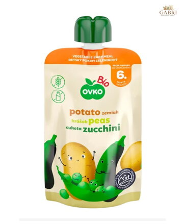 Pyré brambory hrášek cuketa 90g BIO OVKO bez lepku 6404