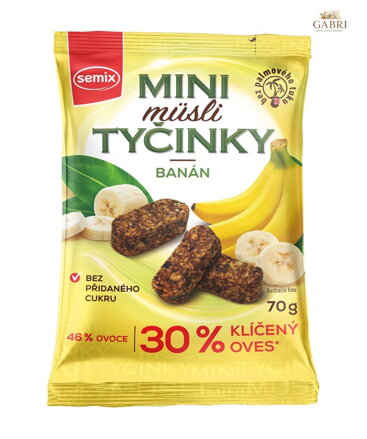 Mini musli tyčinky banán 70g Semix bez lepku 1448