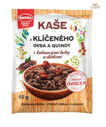 Kaše z klíčeného ovsa a quinoy s kakovými boby 65g Semix bez lepku 1596