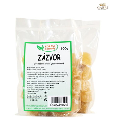 Zázvor kostky proslazený 100g ZP  2276