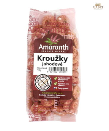 Kroužky jahodové 90g Amaranth bez lepku 131