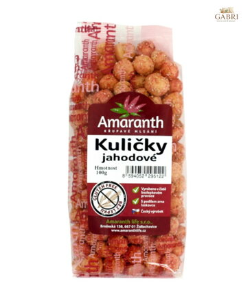 Kuličky jahodové 90g Amaranth bez lepku 145