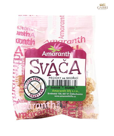 Sváča pecičky skořice 25g Amaranth bez lepku 190