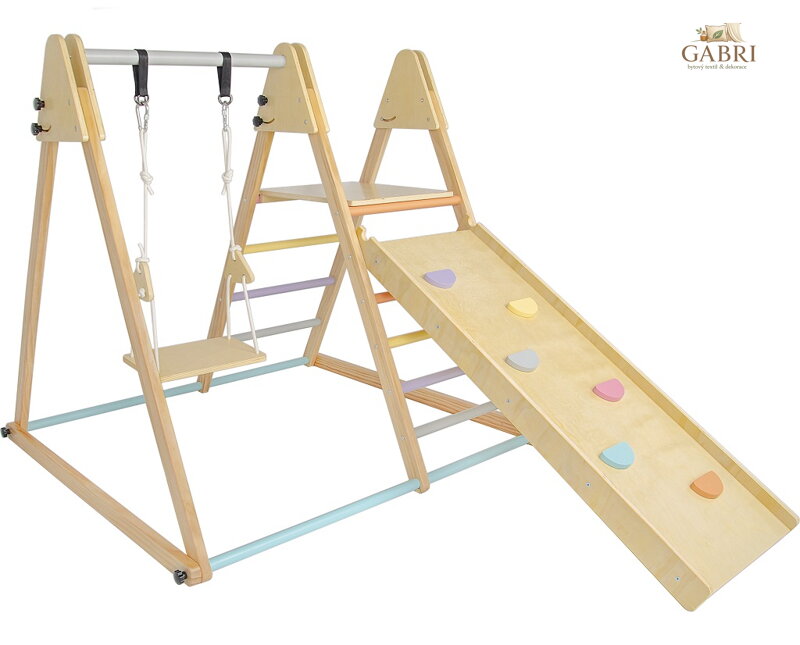 2Kids Toys Dřevěná hrací sestava se skluzavkou