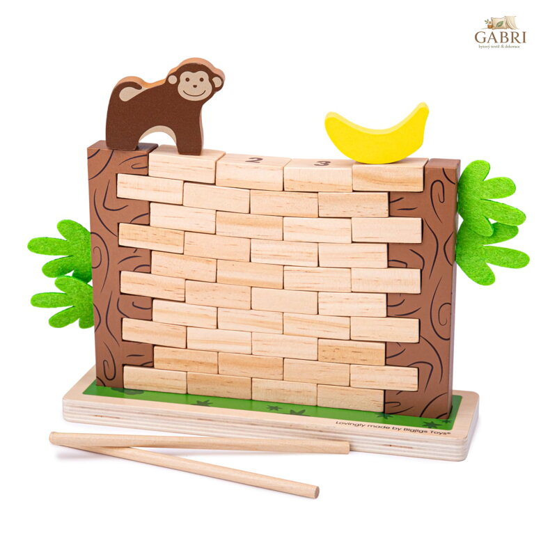Bigjigs Toys Dřevěná motorická hra Padající džungle