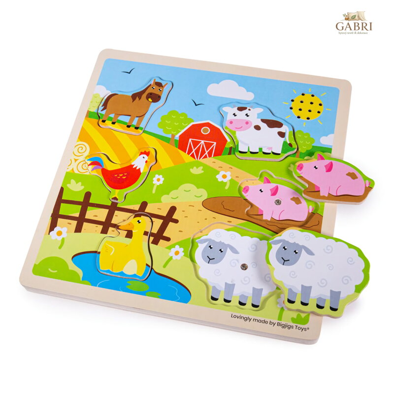 Bigjigs Toys Vkládačka se zvukem Farma