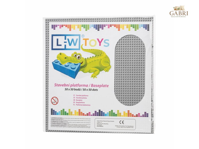 L-W Toys Velká podložka na stavění 50x50 bodů šedá