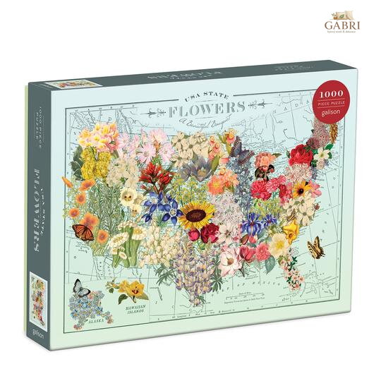 Galison Puzzle Květy USA 1000 dílků